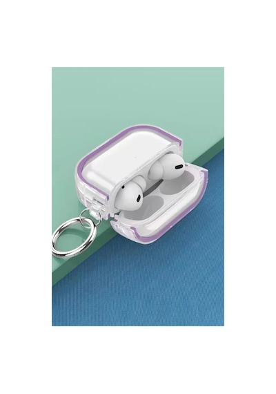 Movenchy Apple Uyumlu Airpods Pro 2 2.nesil Shiny Şeffaf Kılıf - Beyaz Çok Renkli