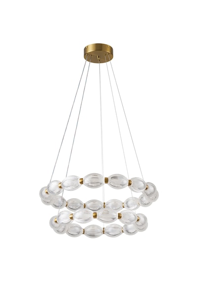 Aspen 2 Katlı Yuvarlak Eskitme Sarkıt Led Modern Salon Avize Eskitme