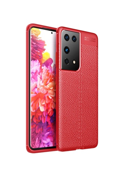 Newface Samsung Galaxy Uyumlu S21 Ultra Kılıf Auto Focus Kapak Glblseme - 87 - Kırmızı