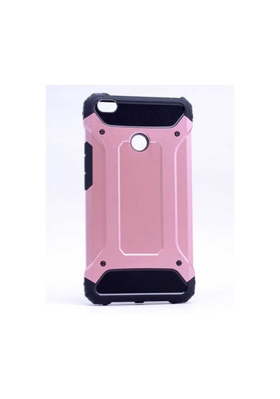 Noktaks - Huawei Uyumlu Huawei P9 Lite 2017 - Kılıf Çift Katman Zırh Tank Crash Military Kapak - Rose Gold