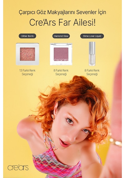 Mücevher Parlaklığında Yoğun Pigmentli Tekli Far Cre'ars Glitter Bomb Eyeshadow 02 Pink Gleam 23236904