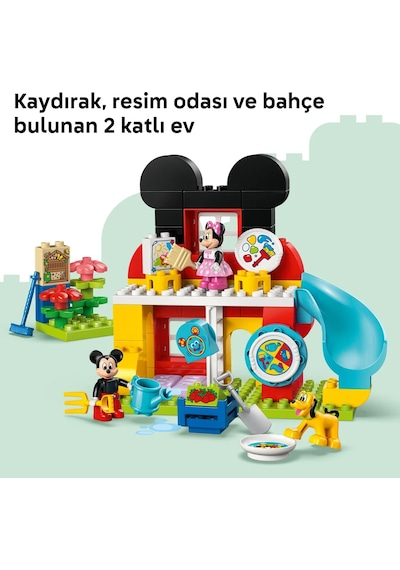 LEGO® DUPLO®│Disney Minnie ve Pluto ile Mickey’nin Kulüp Evi 10465 -2 Yaş ve Üzeri Çocuklar için Yaratıcı Oyuncak Yapım Seti (87P)