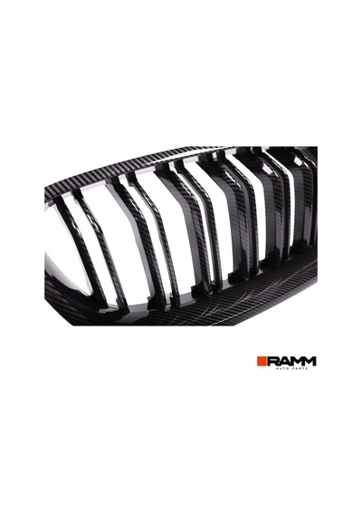 Bmw 5 Serisi F10 2010-2016 Ön Panjur Böbrek Izgara Seti - Siyah Karbon