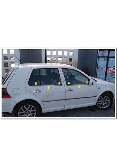 Markadan Vw Golf 4 Krom Cam Çıtası 1998-2004 4 Parça Paslanmaz   Çe