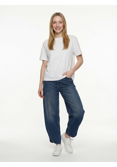 Oversize Kadın Tshirt K.kol Beyaz