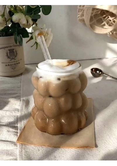 Üzüm Kabartmalı Isıya Dayanıklı Pinterest Borosilikat Cam Bardak 2 Adet