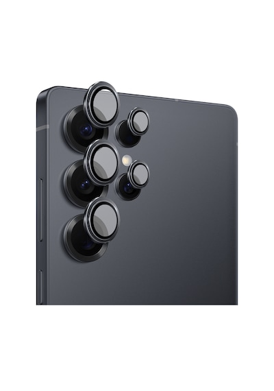 Safeus Safir Temperli Kamera Lens Koruyucu, Samsung Galaxy S25 Ultra İle Uyumlu Gece Siyahı
