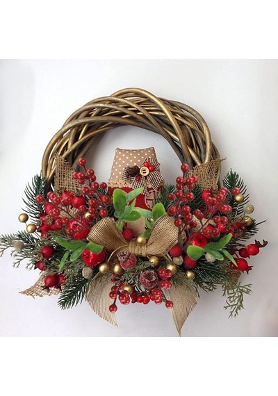 Yılbaşı Çiçeği Yapay Çiçek Çam Dallı Kokina 5 Dal  25 x 30 CM