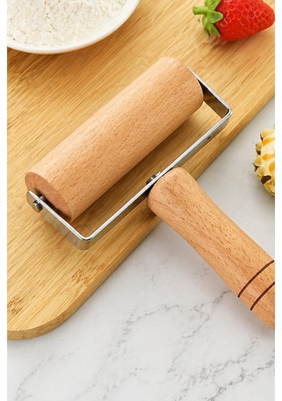 Bambu Merdane Hamur Açma Silindiri Doğal Ahşap Mini Merdane Pratik Hamur Açıcı Alet
