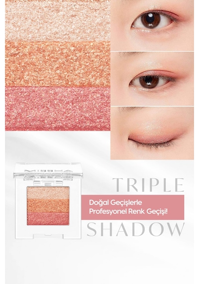 Yumuşak Dokulu, Dökülme Yapmayan 3 Renkli Göz Farı Triple Shadow No.19 Love Charm 0