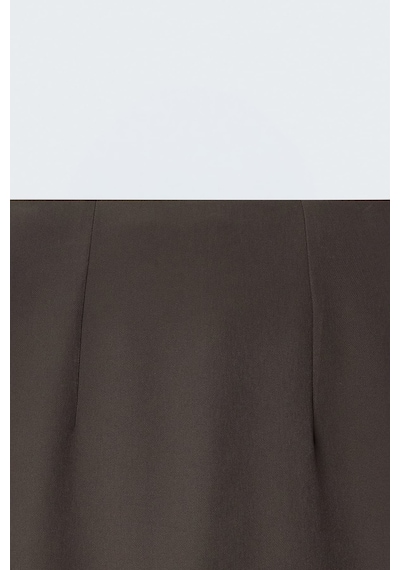Sateen Düz Kalem Etek - Antrasit-137386