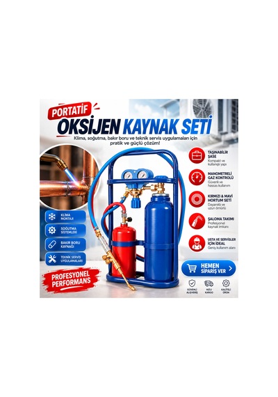 6 Litre Oksijen Kaynak Seti Lacivert