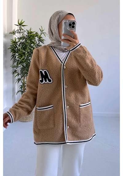 Ka Hijab Buklet Triko Hırka - Camel Camel