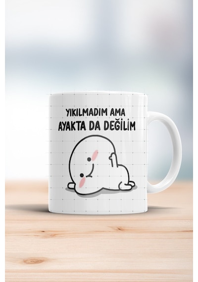 Yıkılmadım Ama Ayakta Da Değilim Kupa Bardak Beyaz