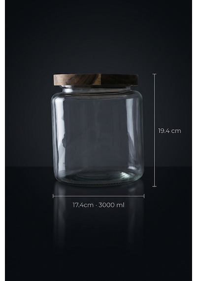 Bosco Akasya Kapaklı Cam Kavanoz - 3000 Ml Şeffaf