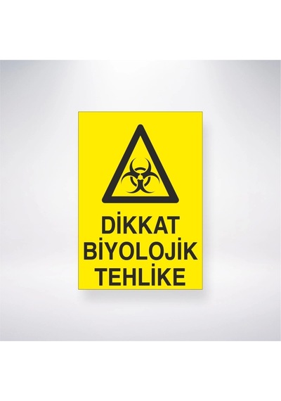 Dikkat Biyolojik Tehlike Sticker 20x28 Cm