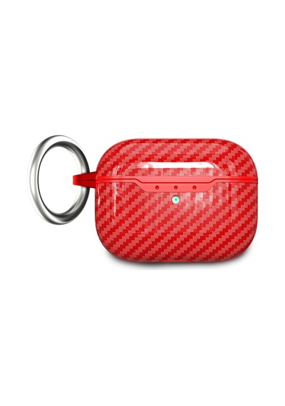 Microsonic Apple Uyumlu AirPods Pro 2.nesil Kılıf Elite Carbonshield Kırmızı