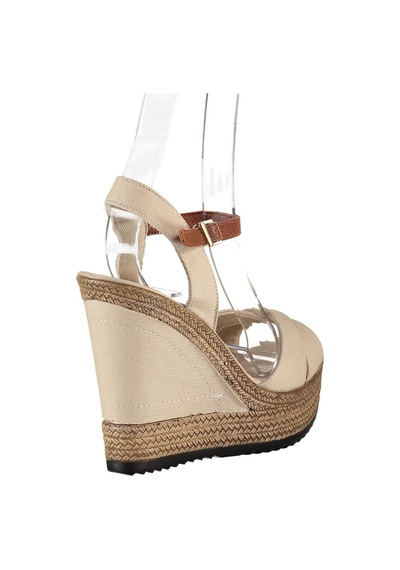 Fox Shoes Bej Kadın Dolgu Topuklu Ayakkabı 9674070905