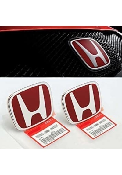 Autogp Honda Civic Uyumlu Panjur Ve Bagaj Logosu Arması Kırmızı Takım 2li Set 1992 / 2001