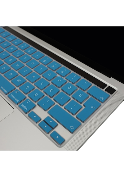 Apple Uyumlu MacBook Pro Klavye Koruyucu 13inç M1-m2 Türkçe Q Touchbarlı A2251 A2289 A2338 A2141 İle Açık Mavi