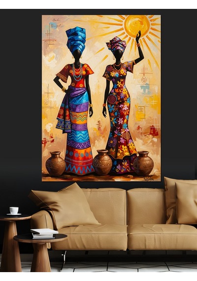 Ahşap Tablo Afrika Dansçısı Tribal Kültür