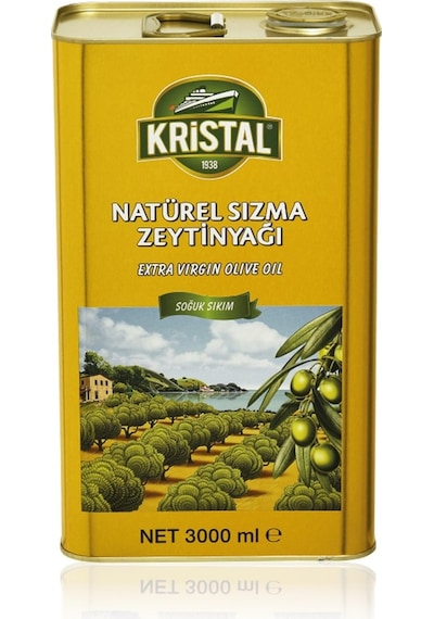 Kristal Natürel Sızma Zeytinyağı Yumuşak Doğal Lezzet 3 Litre Teneke