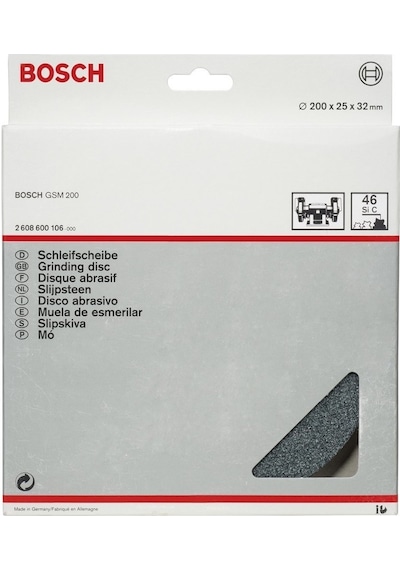 Bosch 200x25x32 mm 46 K GSM 200/D SiC Taşlama Zımpara Diski - 2608600106