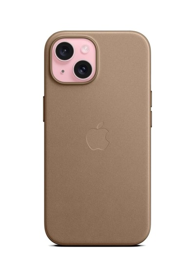 Apple Uyumlu iPhone 15 İçin Magsafe Mikro Dokuma Kılıf - Vizon Grisi