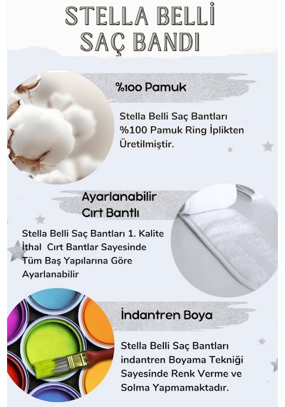 Saç Bandı 3 Adet %100 Pamuk Havlu Makyaj Saç Bandana Beyaz