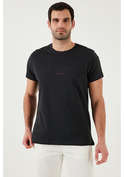 Buratti Pamuklu Slim Fit Bisiklet Yaka Erkek T Shirt 541Perspective Koyu Antrasit