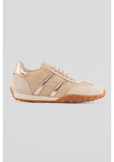 Mubiano Kadın Sneaker Süet Detaylı Bağcıklı Spor Ayakkabı Brano Bej Bej