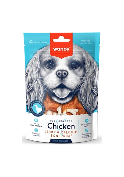 Wanpy Chicken Jeryk Calcium Bone Wrap Köpek Ödül