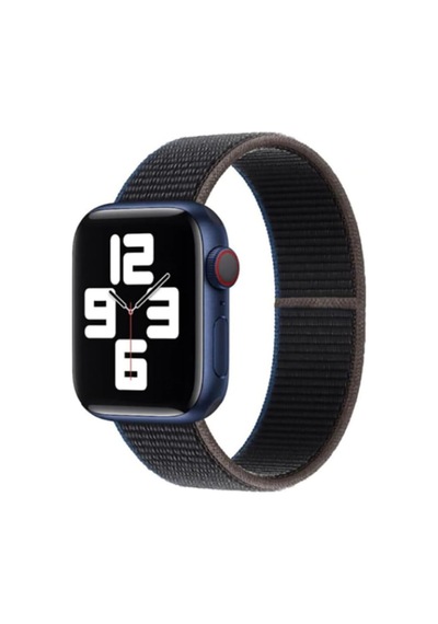 Apple Watch İle Uyumlu 42mm 44mm Hasır Dokuma Spor Loop Kordon, Charcoal