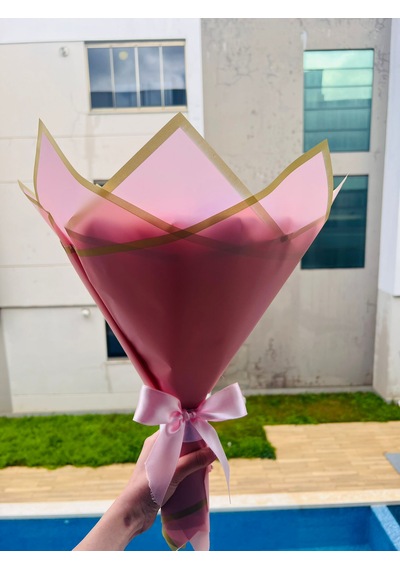 Pembe Aynalı Gül Buketi Çiçek Açık Pembe
