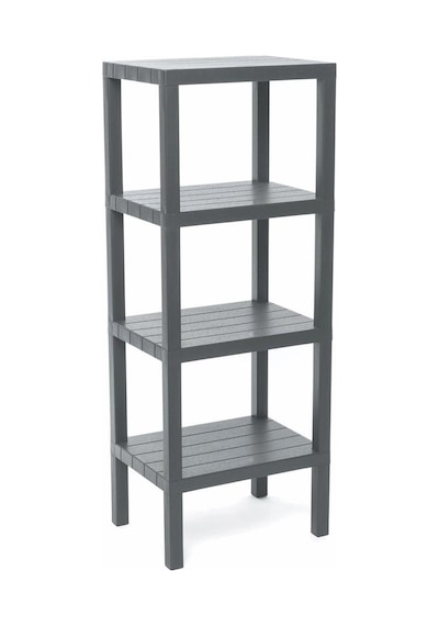 4 Raflı Gri Modüler Ünite Plastik 38x29x100 Cm 5250 Çok Renkli