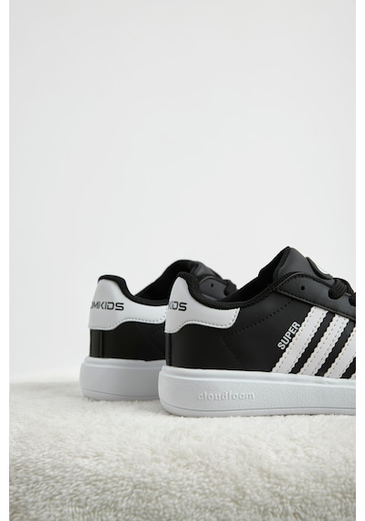 Tonny Black Rahat Kalıp Nefes Alabilen Bağcıklı Sneaker Çocuk Unisex Siyah Beyaz Sneaker Tbtmkd070 Siyah - Beyaz