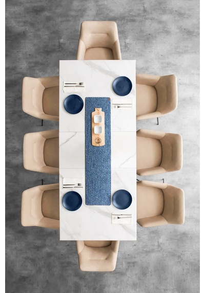 Koza Home Cesta El Yapımı Örgü Lacivert Köşeli Runner 37x136 4018 Standart