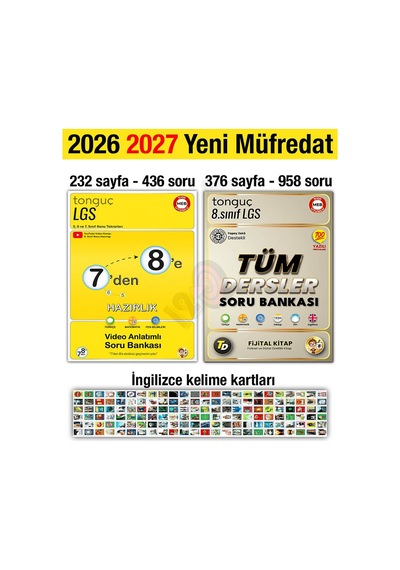7'den 8'e Hazırlık Kitabı 2026 Yaz Tatili 2027 8. Sınıf Tüm Dersler Soru Bankası