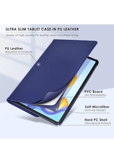 Apple Uyumlu iPad Air 13 Inç 2024 M2 Çip 360 Dönebilen Uyku Modlu Standlı Pu Deri Tablet Kapaklı Kılıf Kılıf