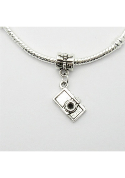 Worldshop Gümüş Fotoğraf Makinası Charm Bileklik Uyumlu