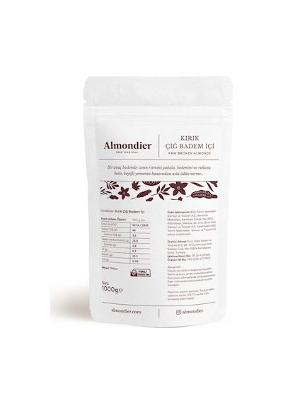 Almondier Kırık Çiğ Badem İçi 1 KG