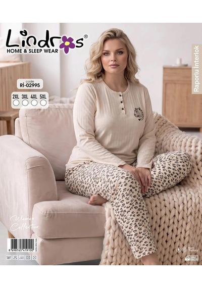 Boyraz Lindros Kadın Düğme Yaka Raporlu İnterlok Kışlık Battal Pijama Takımı 02995 - 1 Adet Ekru Boyraz Lindros Kadın Düğme Yaka Raporlu İnterlok Kışlık Battal Pijama Takımı 02995 - 1 Adet Ekru