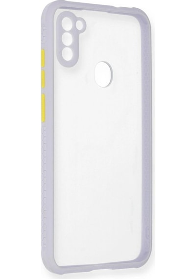 Samsung Galaxy Uyumlu A11 - Kılıf Miami Şeffaf Silikon - Lila
