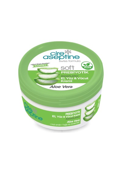 Cire Aseptine Soft Prebiyotik Aloe Vera El, Yüz Ve Vücut Kremi 300 Ml