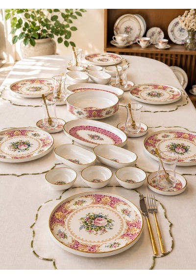 37 Parça Modern Royal Boutique Kahvaltı Takımı Gold-4451 Çok Renkli