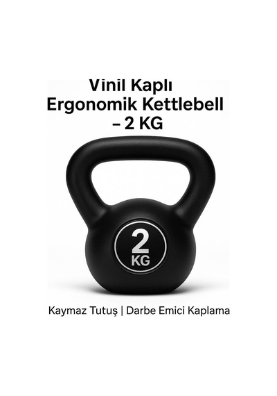 2 Kg Çaydanlık Tipi Dambıl Kettlebell Ağırlık Siyah Tek Ebat