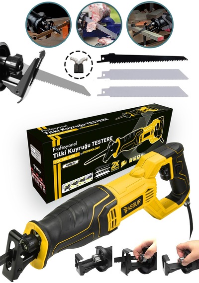 750 WATT BAKIR SARGILI 6 KADEME 3 BIÇAKLI DEVİR AYARLI TİLKİ KUYRUĞU TESTERE KEMİK KESME MAKİNESİ