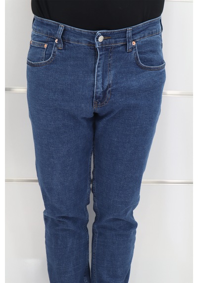 Denim Cartel Dmctekstil Erkek Yüksek Bel Rahat Kesimli Boru Paça Jean Pantolon Mavi