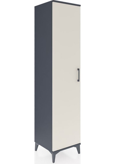 Hyperion Dolap 3 Raflı Tek Kapaklı Tek Askılı 44x44x195 Antrasit-aytaşı Antrasit