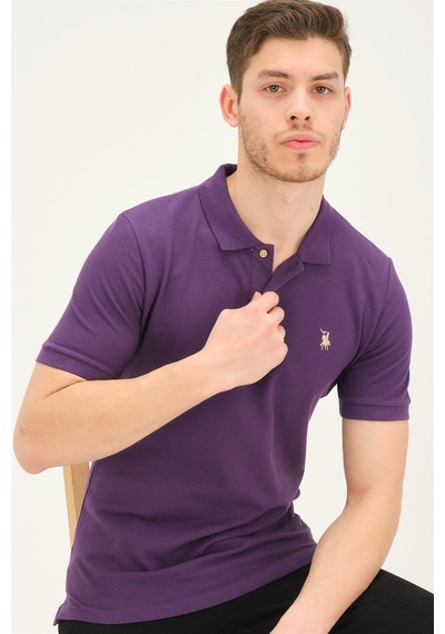 T8561 Dewberry Erkek Tshırt-mor Mor